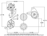 Ford 460 Serpentine System - AC, Alternator & Power Steering - Black