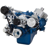 Ford 460 Serpentine System - AC and Power Steering, Electric WP - Polished