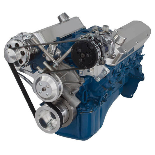 Ford 5.0L & 5.8L Serpentine Conversion Kit - Alternator & A/C - Polished