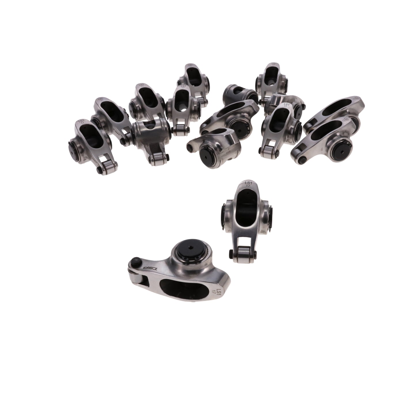 TSP Chevy LS1/LS2/LS6 Pro Series Stainless Steel Rocker Arms, 1.7 Ratio, 3/8 in. Stud, Needle Bearing Tip