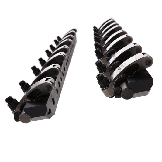 Chevy LS1 Stainless Steel Shaft Pro Series Rocker Arm System, 1.7 Ratio, Needle Bearing Trunnion, Needle Bearing Tip