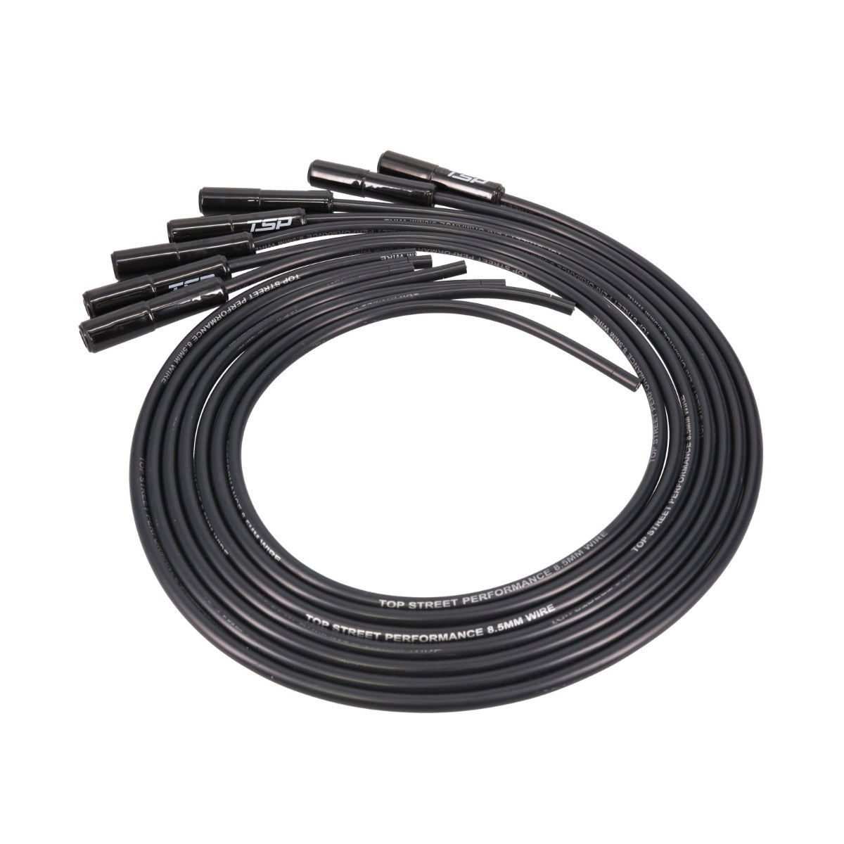 8.5mm LS/LT Universal Black Ignition Wires with Straight Ceramic Plug Boots