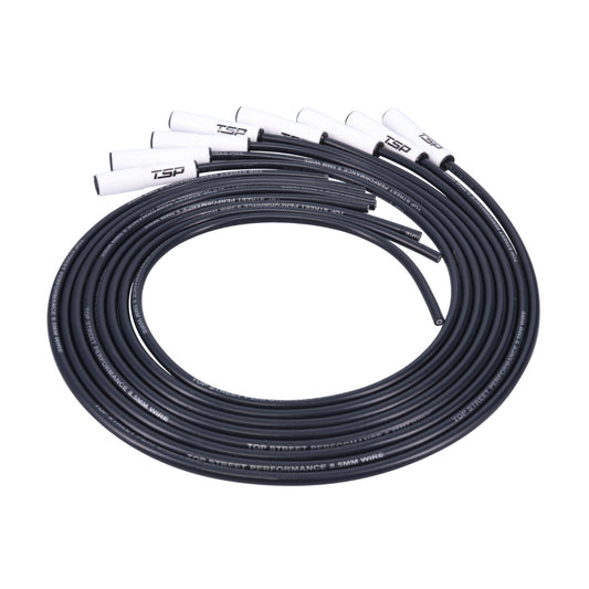 8.5mm LS/LT Universal Black Ignition Wires with Straight Ceramic Plug Boots