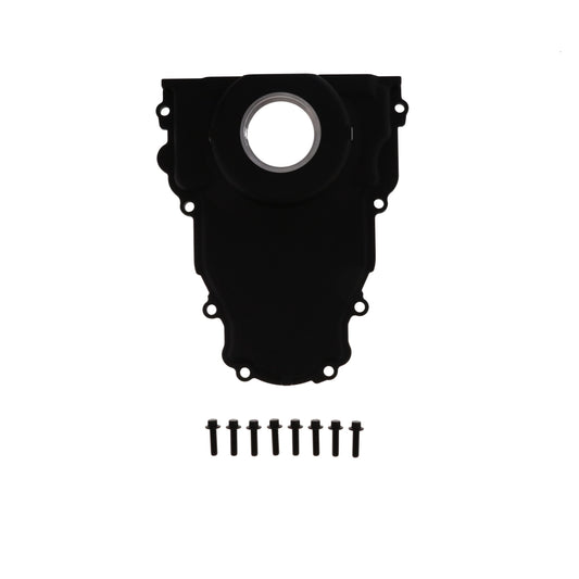 GM LS 1-Piece Aluminum Timing Cover - Black