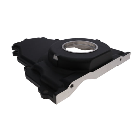 GM LS 1-Piece Aluminum Timing Cover with Crank Seal and Gasket - Black