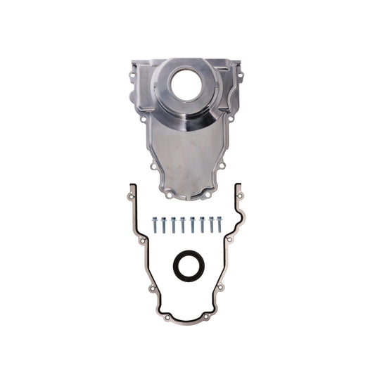 GM LS 1-Piece Aluminum Timing Cover with Crank Seal and Gasket - Polished