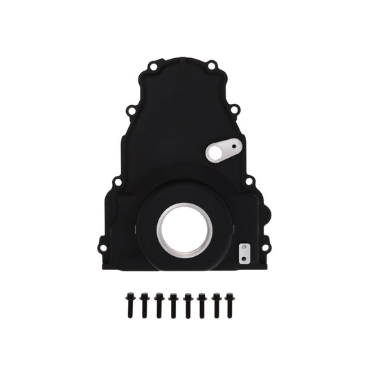 GM LS 1-Piece Aluminum Timing Cover with Cam Position Sensor Provision - Black