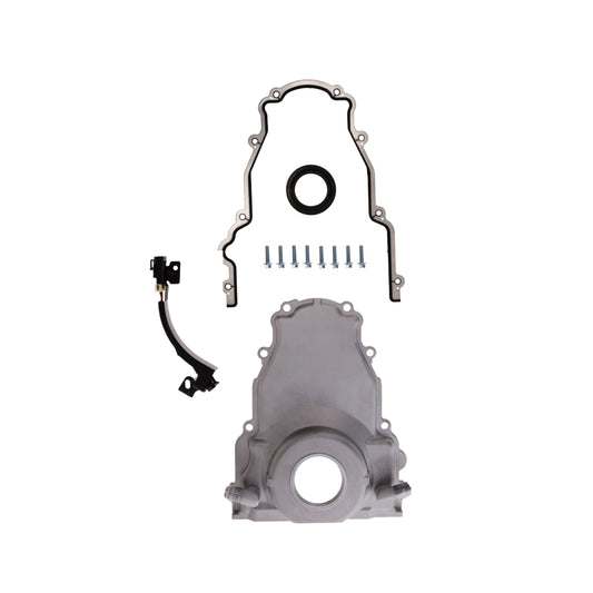 GM LS2/LS3 Satin Aluminum One-piece Timing Cover w/ Gasket & Crank Seal & Hardware