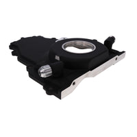GM LS 1-Piece Aluminum Timing Cover with Turbo Oil Drain Return and Cam Position Sensor Provision - Black