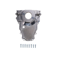 GM LS 1-Piece Aluminum Timing Cover with Turbo Oil Drain Return and Cam Position Sensor Provision - Polished
