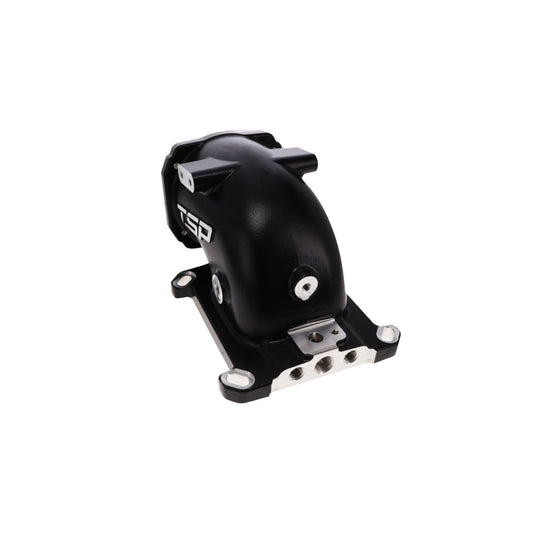 GM LS 105mm Cast Aluminum Throttle Body Elbow with 4150 Flange - Black