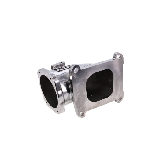 GM LS 104mm Cast Aluminum Throttle Body Elbow with 4150 Flange - Polished