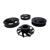 GM LS Serpentine Front Drive System Brackets, Pulleys, and Belt Tensioner - Black