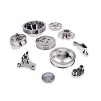 GM LS Serpentine Front Drive System Brackets, Pulleys, and Belt Tensioner - Polished