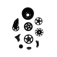 V Series GM LS Serpentine Front Drive System Brackets, Pulleys, and Belt Tensioner - Black