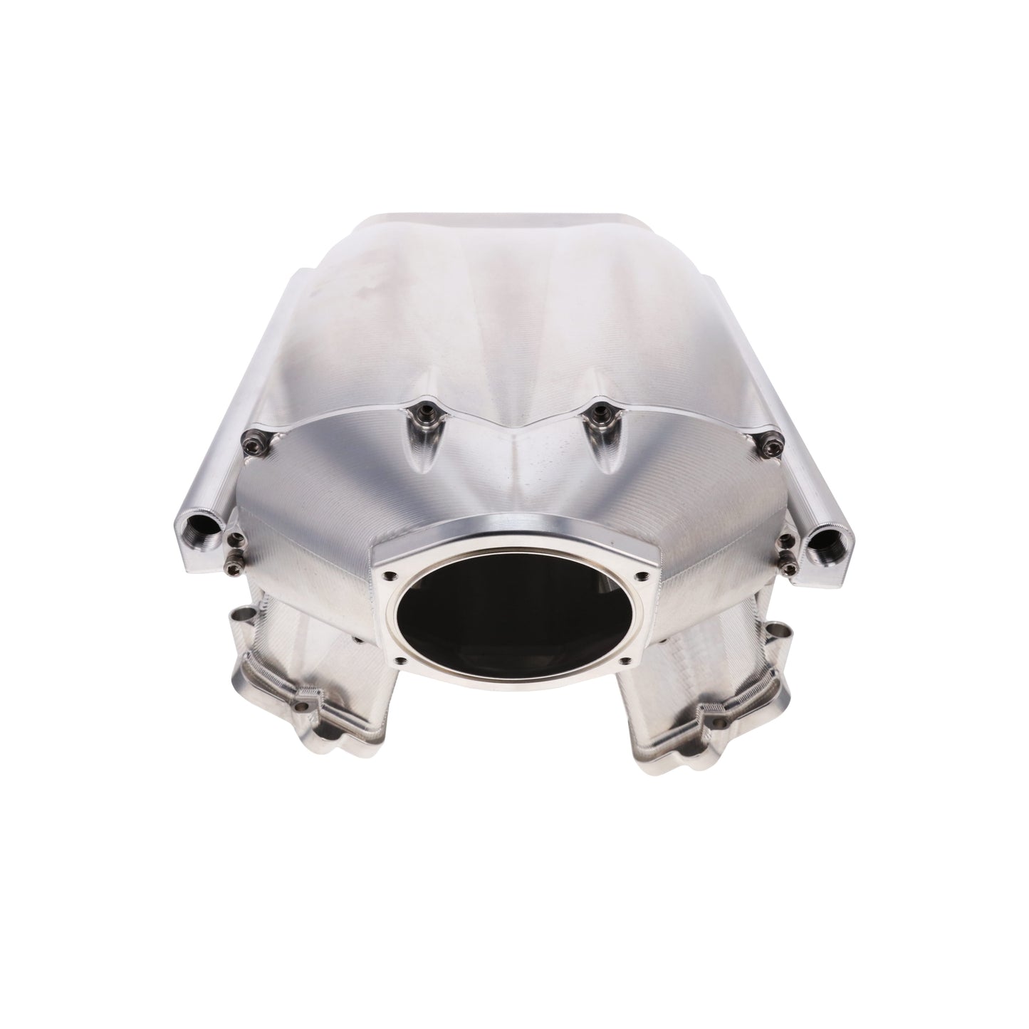 GM LS Cathedral Port V Series Billet Aluminum Mid-Rise Intake Manifold - Natural