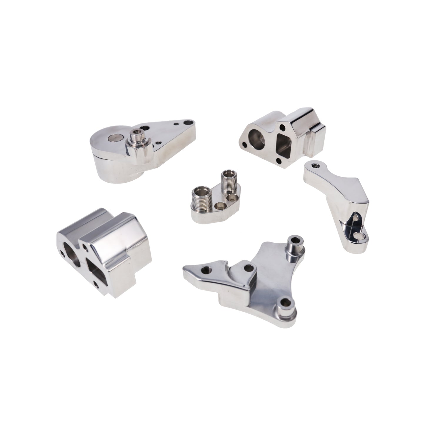 GM LT Serpentine Front Drive System Brackets, Pulleys, and Belt Tensioner - Polished