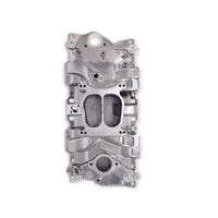 Chevy Small Block Carbureted Dual Plane Aluminum Intake Manifold - Polished