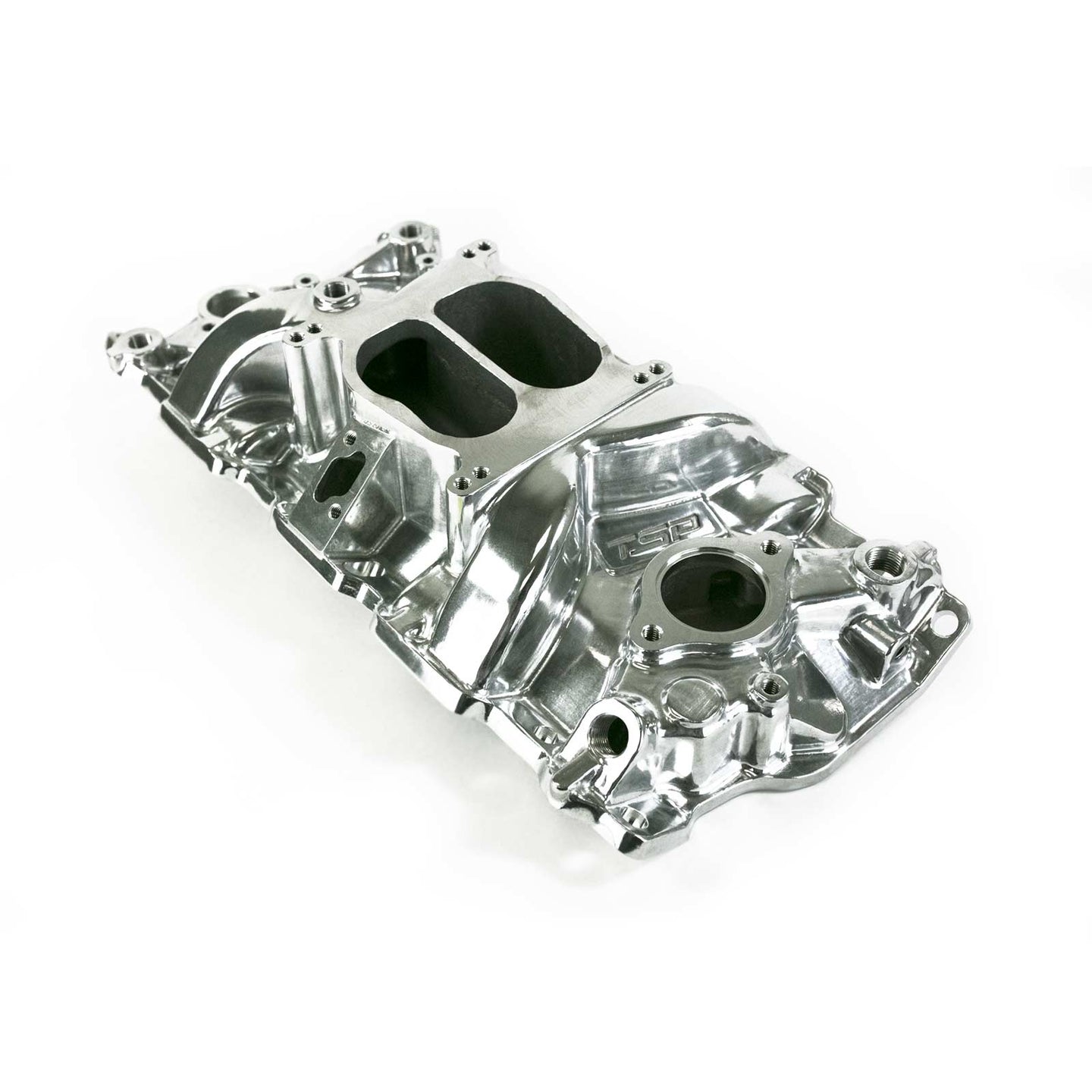 TSP_Chevy_Small_Block_Polished_Dual_Plane_Intake_Manifold_Angle_82000