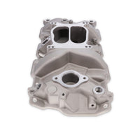 Chevy Small Block Carbureted Dual Plane Aluminum Intake Manifold - Satin