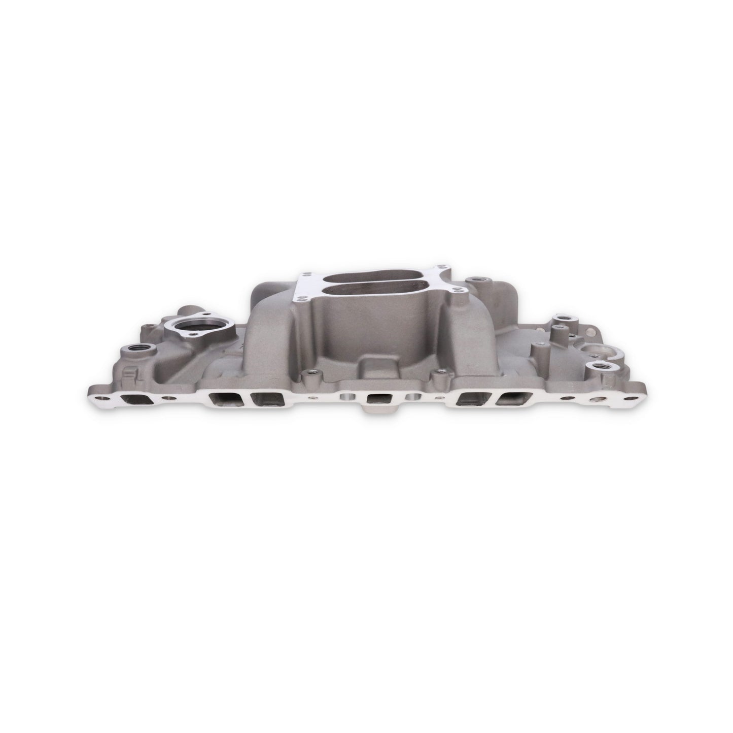 Chevy Small Block Carbureted Dual Plane Aluminum Intake Manifold - Satin