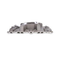 Chevy Small Block Carbureted Dual Plane Aluminum Intake Manifold - Satin