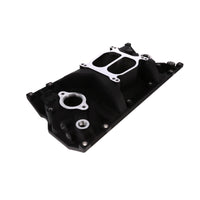 Chevy Small Block Vortec Carbureted Aluminum Dual Plane Intake Manifold - Black
