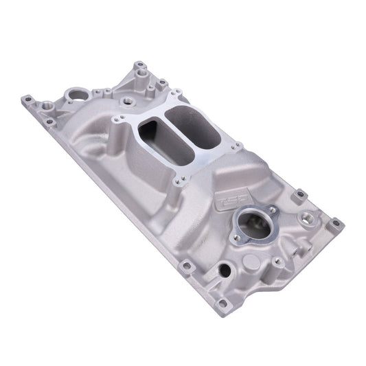 Chevy Small Block Vortec Carbureted Satin Aluminum Dual Plane Intake Manifold