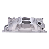 Chevy Small Block Vortec Carbureted Satin Aluminum Dual Plane Intake Manifold