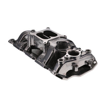 Chevy Small Block Carbureted Polished Aluminum Dual Plane Air Gap Intake Manifold