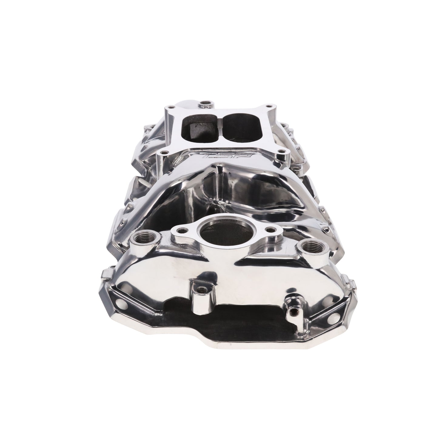 Chevy Small Block Carbureted Polished Aluminum Dual Plane Air Gap Intake Manifold