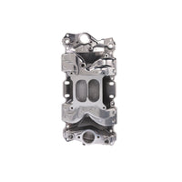 Chevy Small Block Carbureted Polished Aluminum Dual Plane Air Gap Intake Manifold