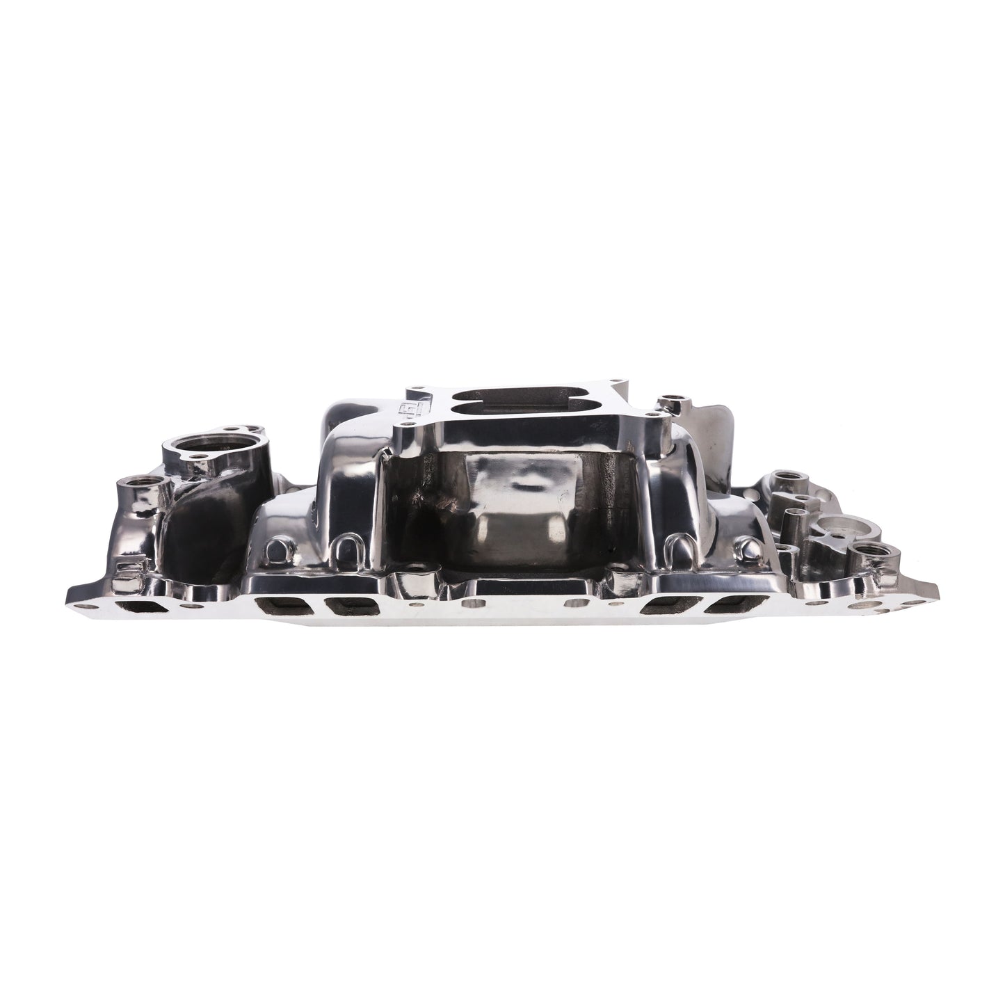 Chevy Small Block Carbureted Polished Aluminum Dual Plane Air Gap Intake Manifold
