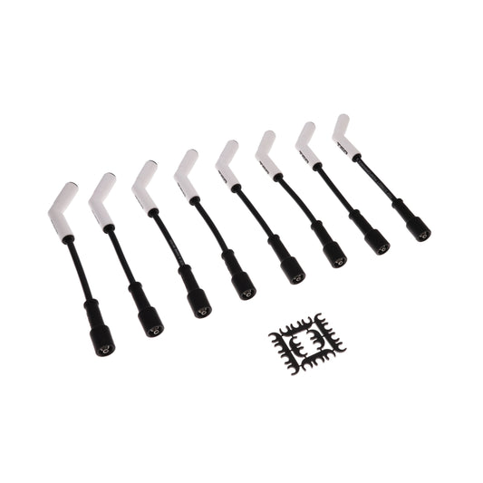 Ford Godzilla 7.3L 8.5mm Ignition Wires with 135 Degree Black Ceramic Boots - White