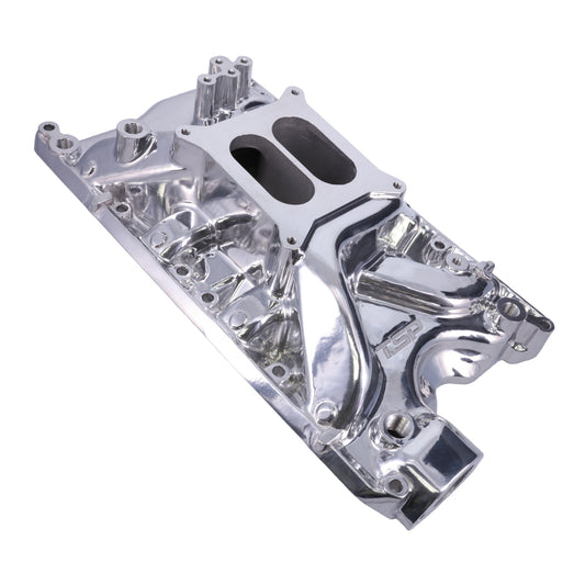 Ford 351W Carbureted Aluminum Dual Plane Intake Manifold - Polished