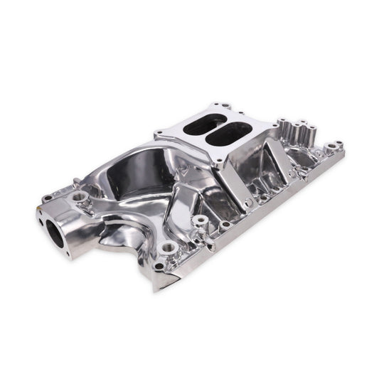 Ford 351W Carbureted Aluminum Dual Plane Intake Manifold - Polished