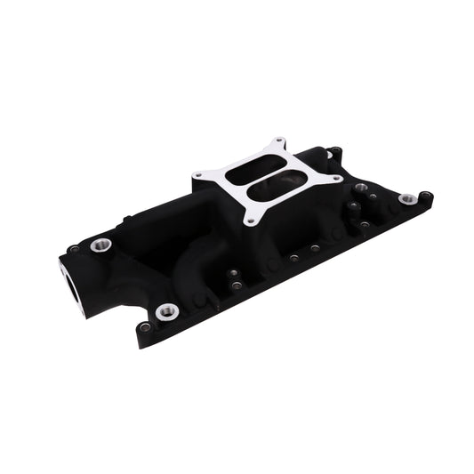 Ford Small Block Carbureted Aluminum Dual Plane Air Gap Intake Manifold - Black