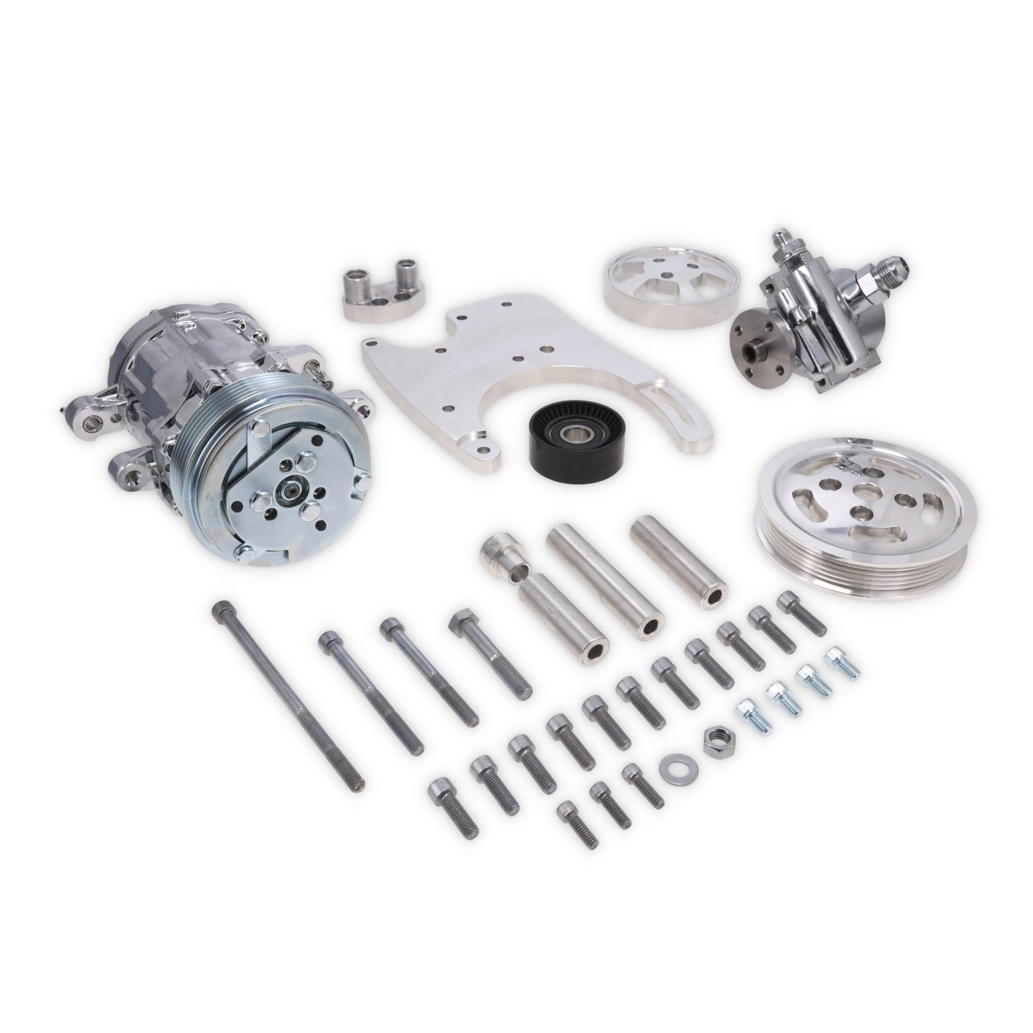 Ford 5.0L Coyote Hydraulic Power Steering Kit - Polished