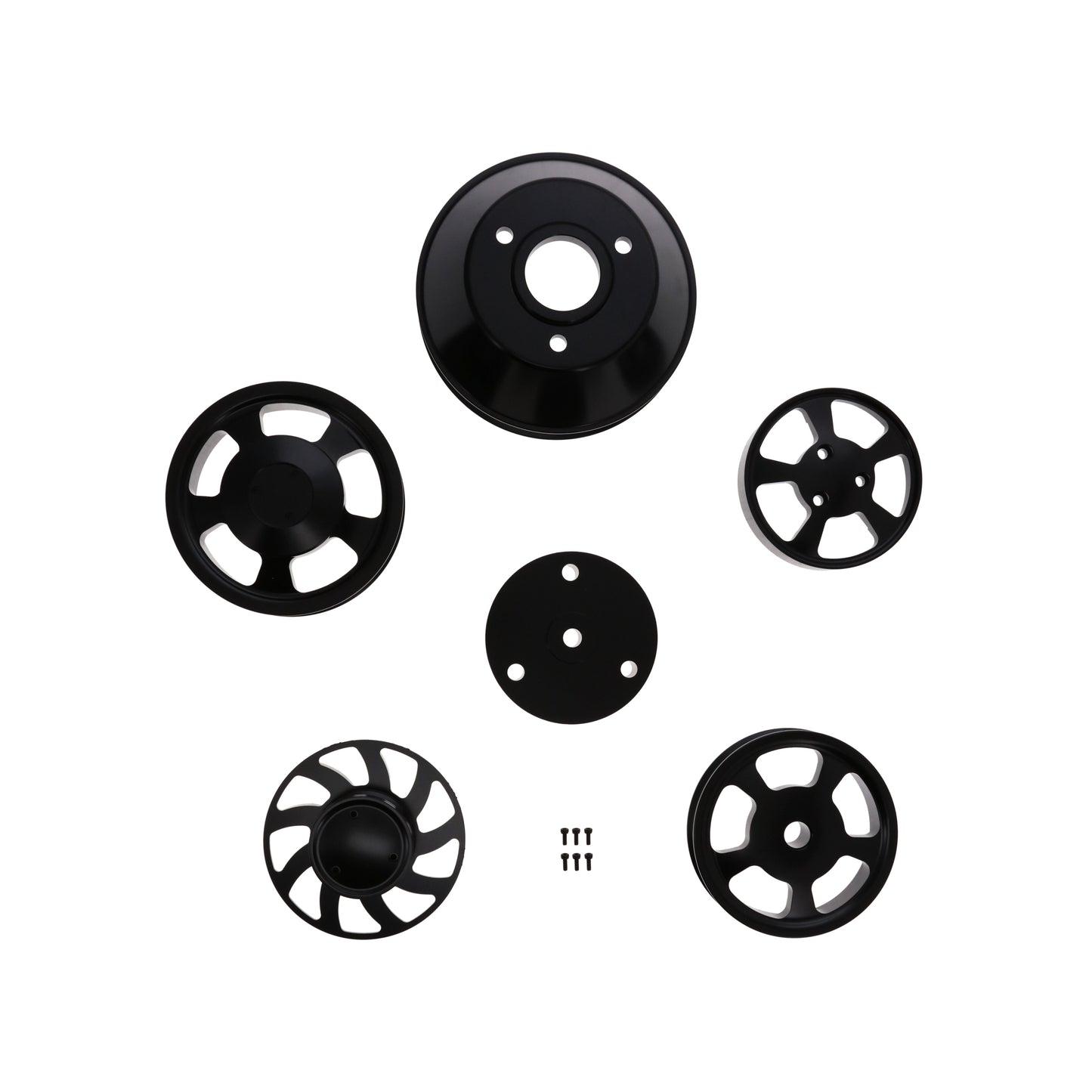 Chevy Small Block Serpentine Front Drive Brackets - Black