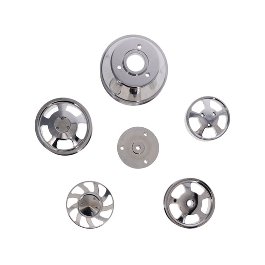 Chevy Small Block Serpentine Front Drive Brackets - Polished