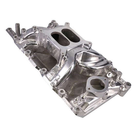 Chrysler Small Block Carbureted Polished Aluminum Dual Plane Air Gap Intake Manifold