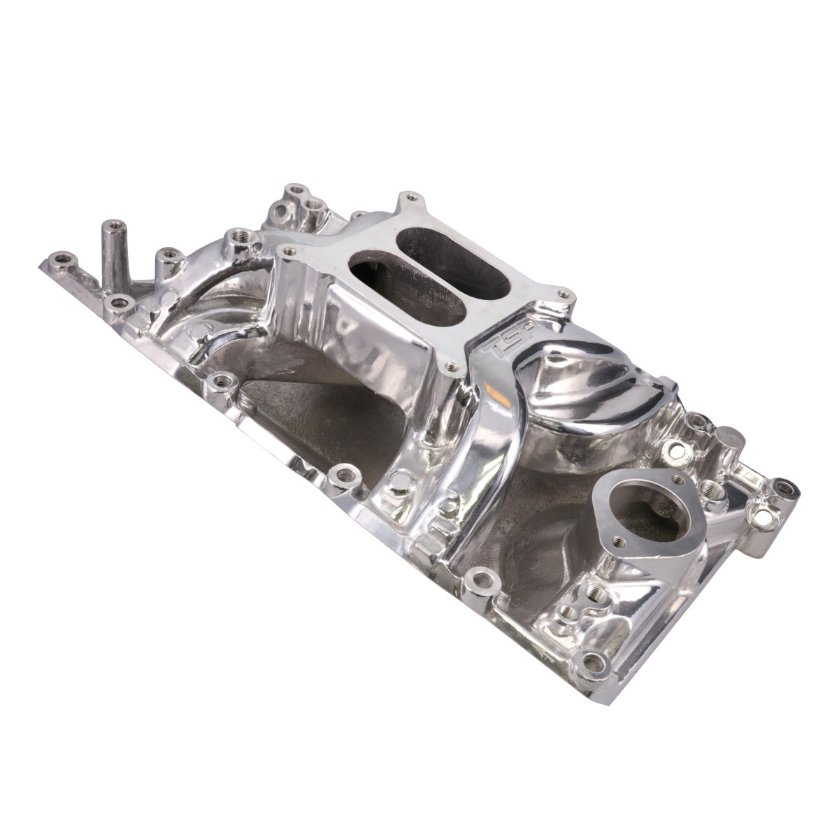 Ford Small Block Carbureted Polished Aluminum Dual Plane Air Gap Intake Manifold