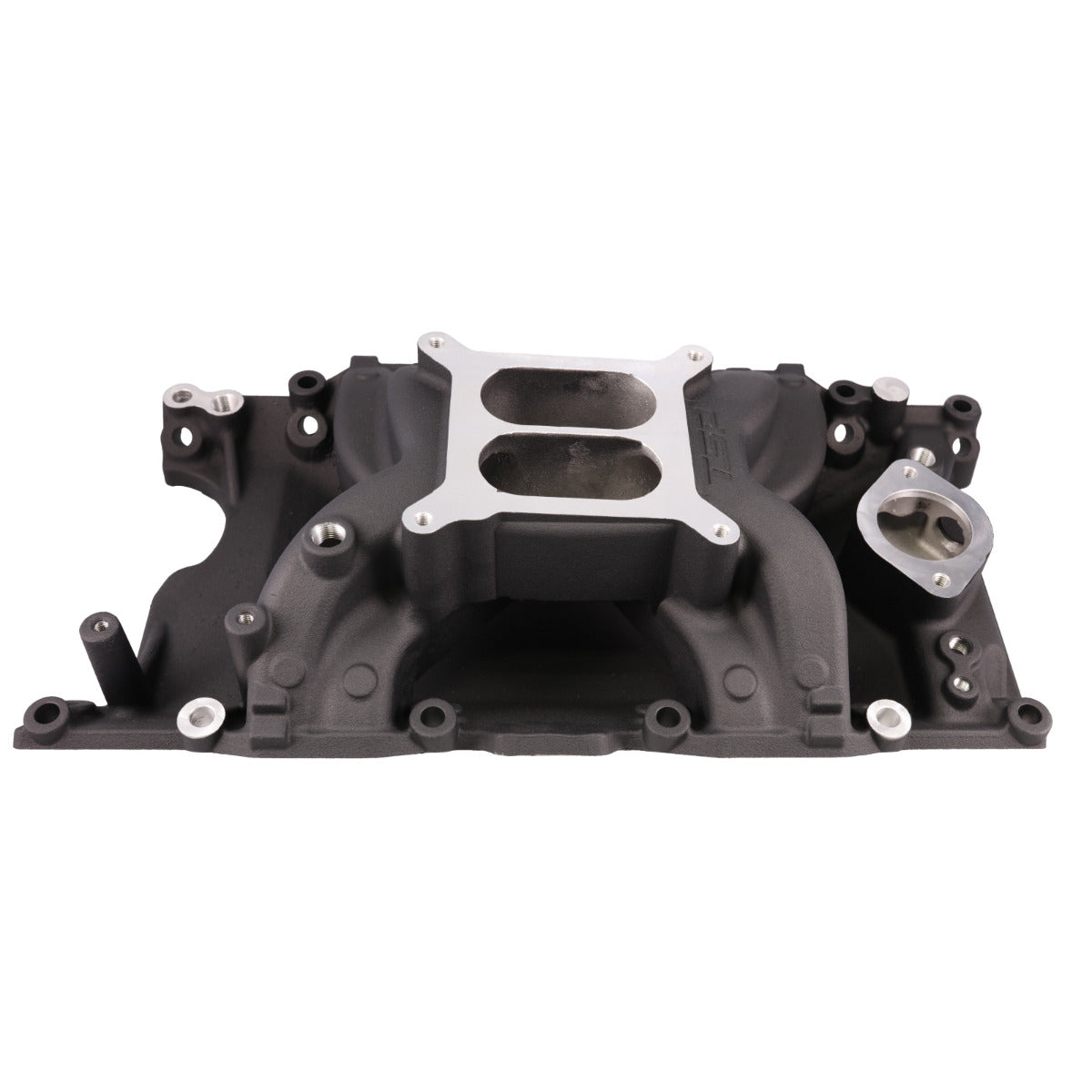 Chrysler Small Block Carbureted Dual Plane Air Gap Black Aluminum Intake Manifold