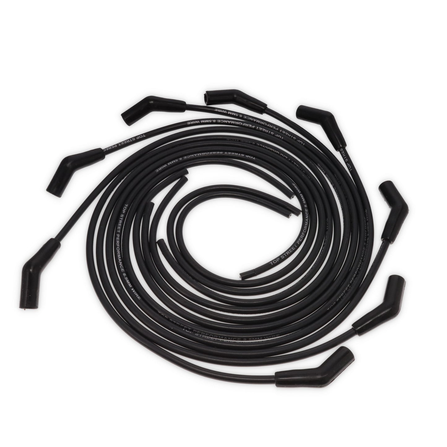 8.5mm Universal Ignition Wires with 135° Plug Boots - Black
