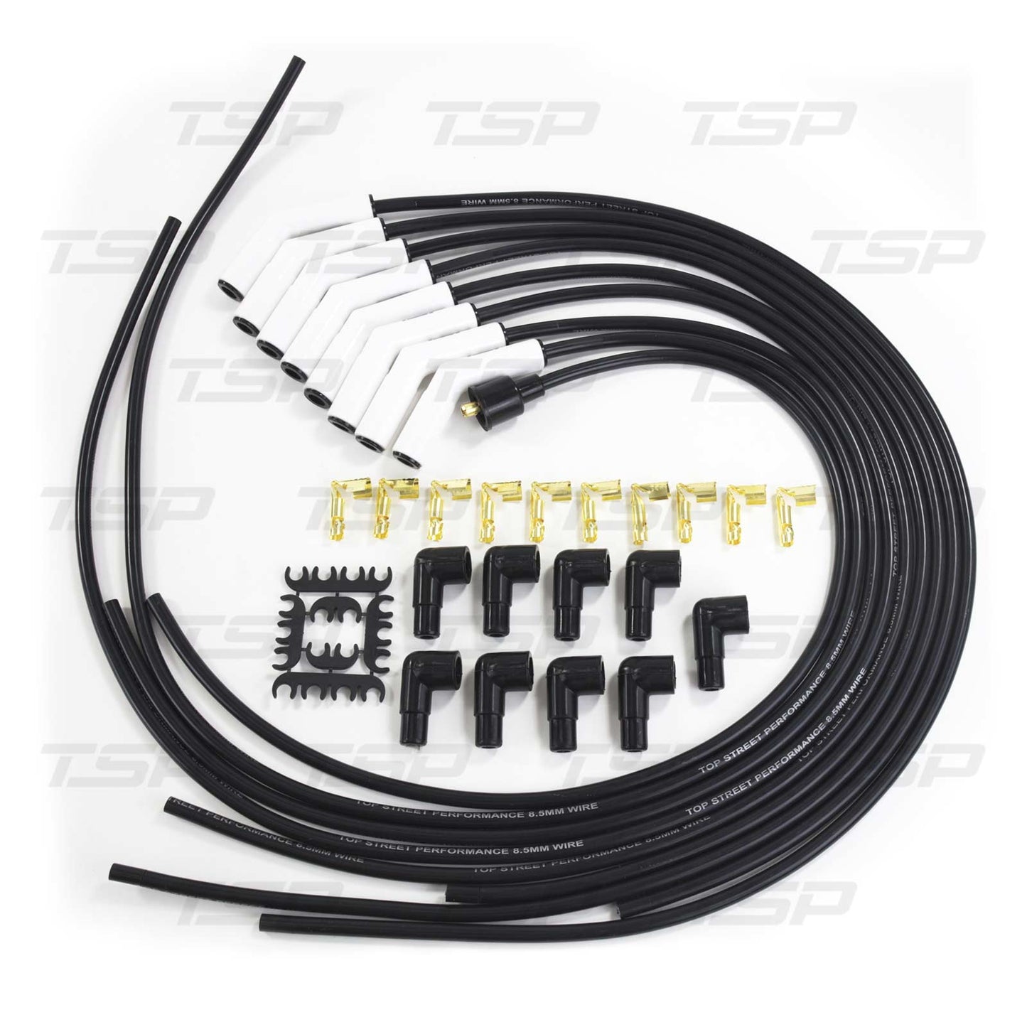 8.5mm Universal Black Ignition Wires with Ceramic Plug Boots