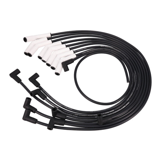 8.5mm Ford Small Block Black Ignition Wires with 135° Ceramic Plug Boots