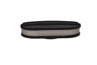 15" X 2" Center Finned Oval Aluminum Air Cleaner Kit, Paper Filter, Flat Base, Black