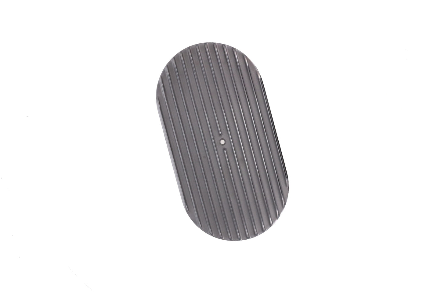 15" X 2" Full Finned Oval Aluminum Air Cleaner Kit, Paper Filter, Flat Base, Polished