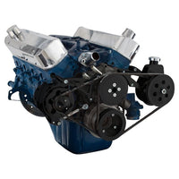 Ford 289-302-351W V-Belt System - Alternator & Power Steering, Shorty Water Pump - Black