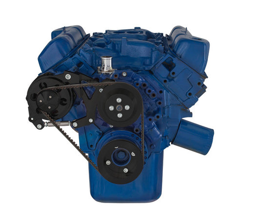 Ford 351C, 351M & 400 V-Belt System - Alternator Only - Stealth Black